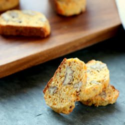 Cheddar Pecan Cocktail Biscotti