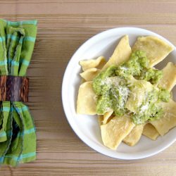 Homemade Pasta with Asparagus Pesto