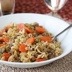 Ramen Vegetable Beef Skillet
