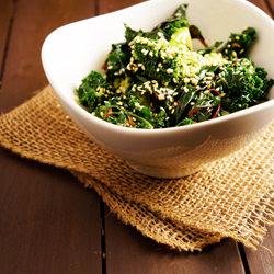 Honey-Sesame Steamed Greens