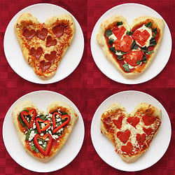 Heart-Shaped Personal Pizzas