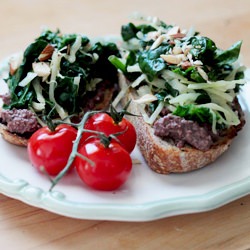 Garlicky Greens Crostini & Tapenade