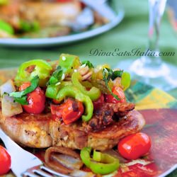 Pork Chops, Sausage, Peppers, Wine