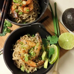 Peanut Soba Noodles w/ Shrimp
