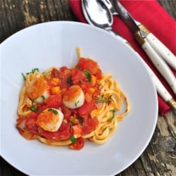 Scallops and Chorizo with Linguine