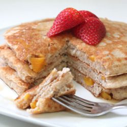 Vanilla Peach Buttermilk Pancakes
