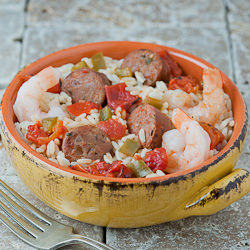 Mango Sausage & Shrimp
