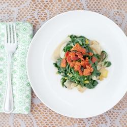 Seared Chard, Leeks, & Bacon