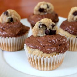 Cookie Dough Peanut Butter Cupcakes