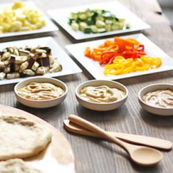 Mustard & Veggie Pizzas