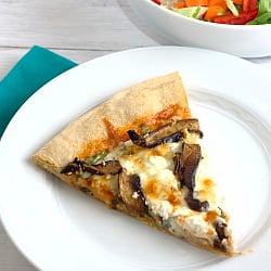 Pizza with Portobellos, Goat Cheese