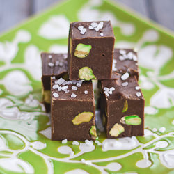 Nutella Fudge with Pistachios