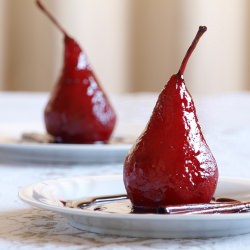 Red Wine Poached Pears