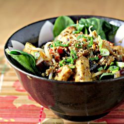 Seared Tempeh and Bean Sprouts