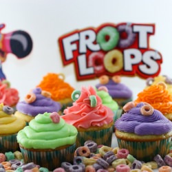 Fruit Loop Cupcakes