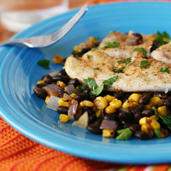 Foil Baked Fish with Black Beans