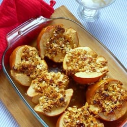 Honey Quince with Crispy Oats