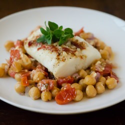 Foil-Baked Fish w/ Chickpeas