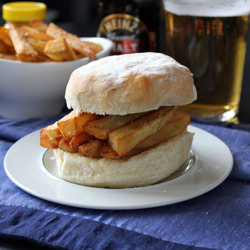 Chip Butty on Waterford Blaa