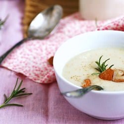 Celery Root, Leek and Almond Soup
