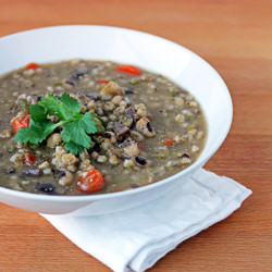 Mushroom, Barley, & Pea Soup