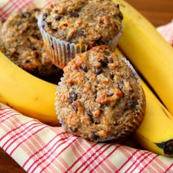 Banana Flax Chocolate Muffins