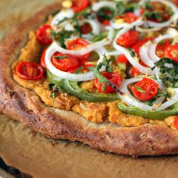 Chana Masala Hummus Pizza
