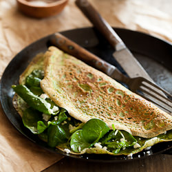 Thin Spinach Herb Omelette