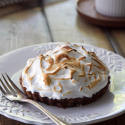 Brownie Tart with Whiskey Meringue