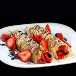 Peanut Butter and Berries Crepes