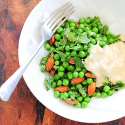 Warm Pea & Tahini Salad