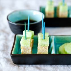 Tempeh & Cucumbers on a Stick
