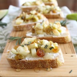 Rosemary Apple Goat Cheese Crostini