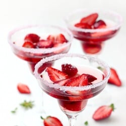 Strawberries in Rosé Wine