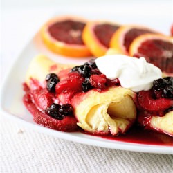 Cheese Blintzes with Berry Sauce