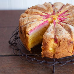 Rhubarb Custard Tea Cake