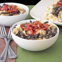 Mushroom Leek Pancetta Pasta