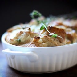 Savory Leek Bread Pudding