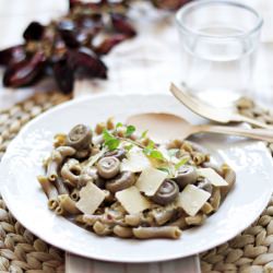Troceeti with Spicy Mushroom Sauce