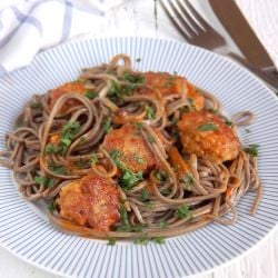 Buckwheat Noodles with Meatballs