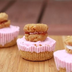 Mini PB&J Ice Cream Cheesecakes