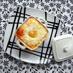 Cocotte Eggs with San Simon Cheese