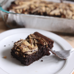 One Pot Peanut Butter Brownies