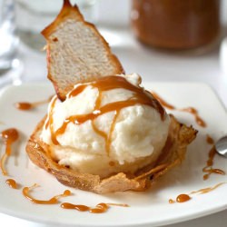 Pear Ice Cream in Pear Wafer Basket