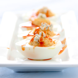 Buffalo Chicken Deviled Eggs
