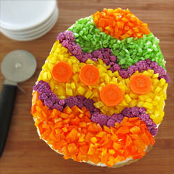 Easter Egg Veggie Pizza