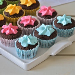 Multicolor Cocoa Cupcakes