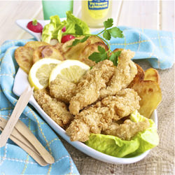 Fish Strips and Baked Potato Chips