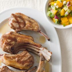 Grilled Lamb Chops with Kiwi Mango