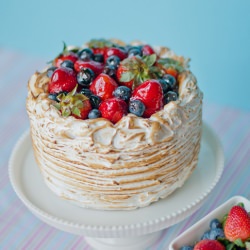 Berry Almond Crunch Cake